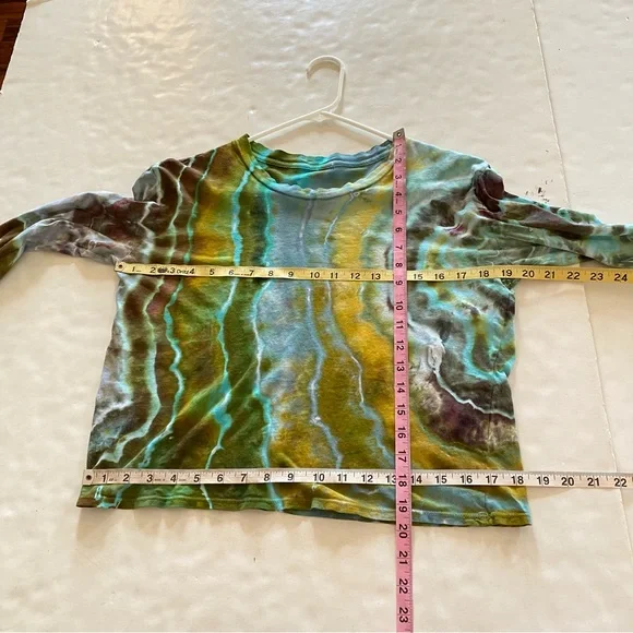 Perfect White Tee Geode Tie Dye Tshirt Top Womens Size Small Green Multi Shirt - Picture 7 of 9